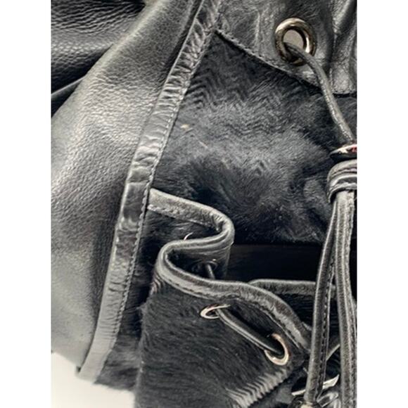 ZAC POSEN Women's Black Suede Herringbone Shoulder Bag - Picture 5 of 10